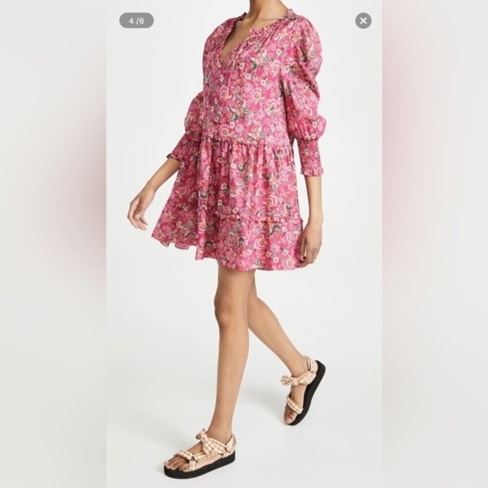 Misa Maya Mini Dress Falaise Floral Color: Pink Size S - Picture 5 of 8